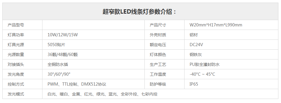  超窄款10WLED線條燈 線條燈尺寸20*17